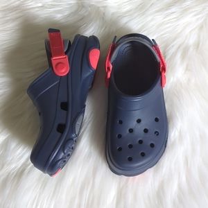 NWOT Kids Crocs All-Terrain Clogs. Navy Blue. Size J2